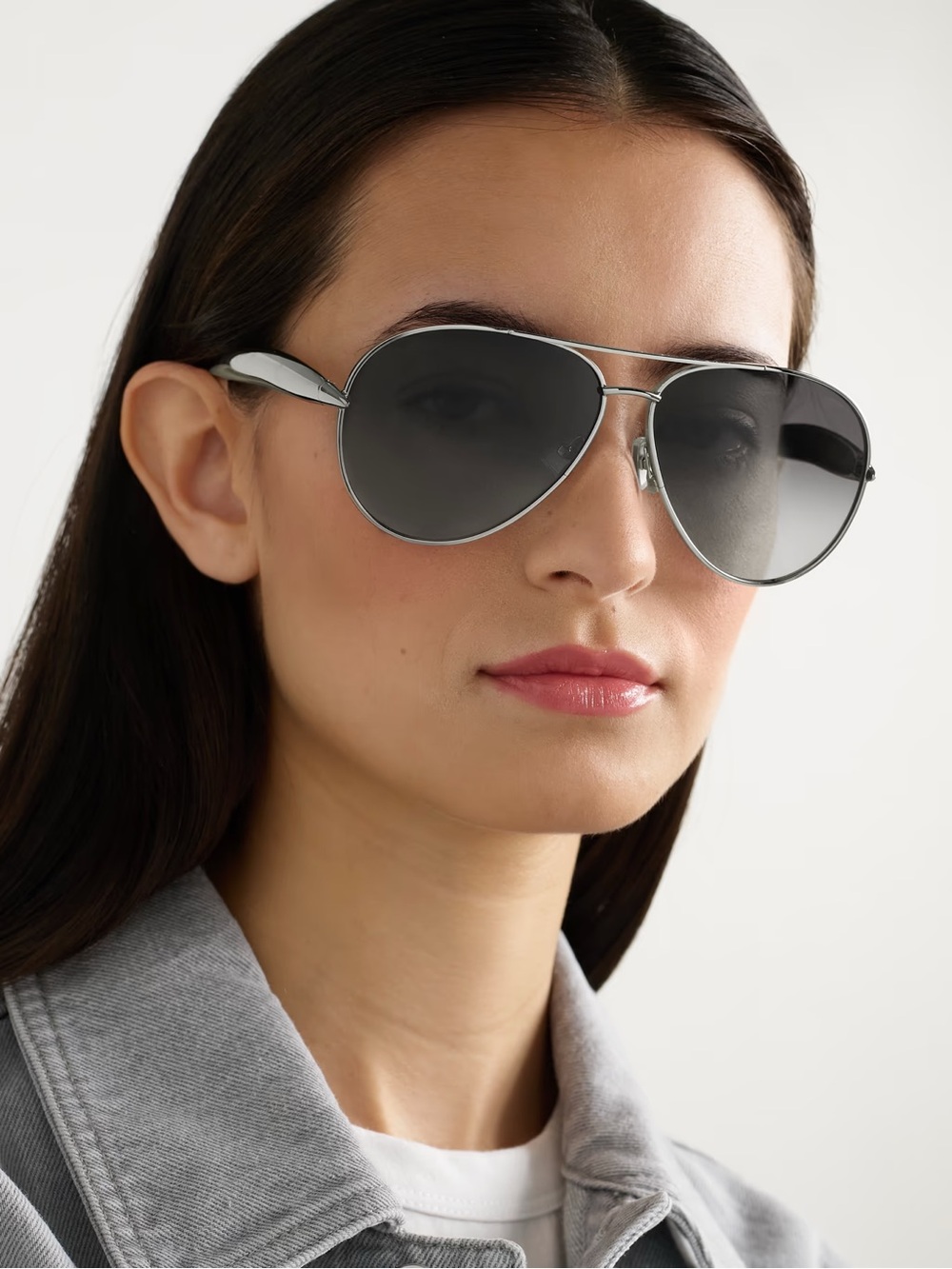 BOTTEGA VENETA STYLE Gold Aviator Sunglasses silver grey glasses SARDINES